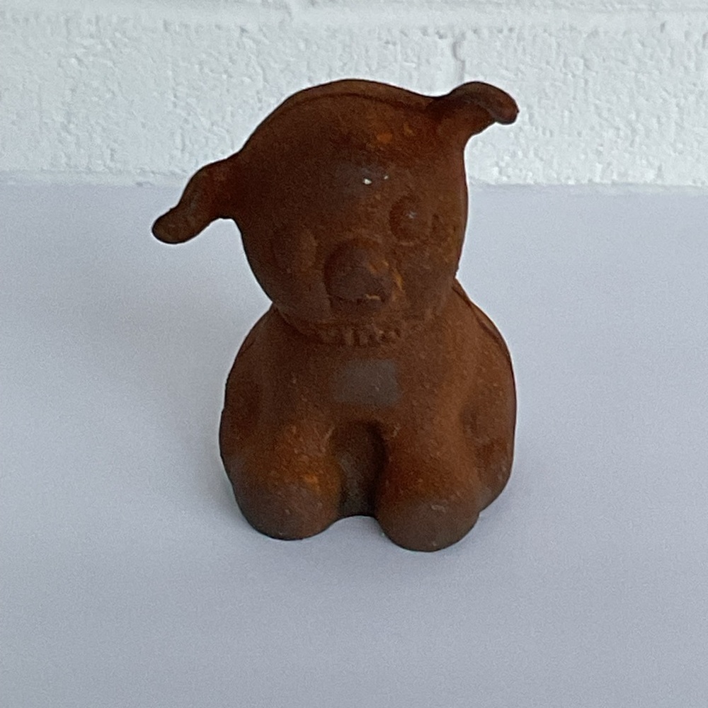Vintage Antique Cast Iron Fido Dog Puppy Piggy Still Bank Unpainted